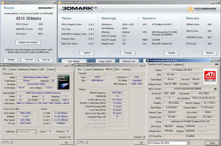 2006r Phenom II X2 550BE VS Asrock M3A790GXH/128M 4 Core Test..