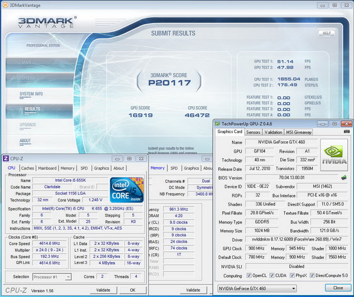 vantage1 MSI N460GTX HAWK  Review