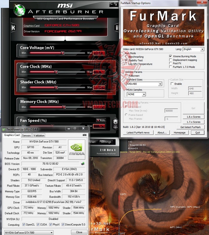 furmark default 1 EVGA GTX580 Extreme Review