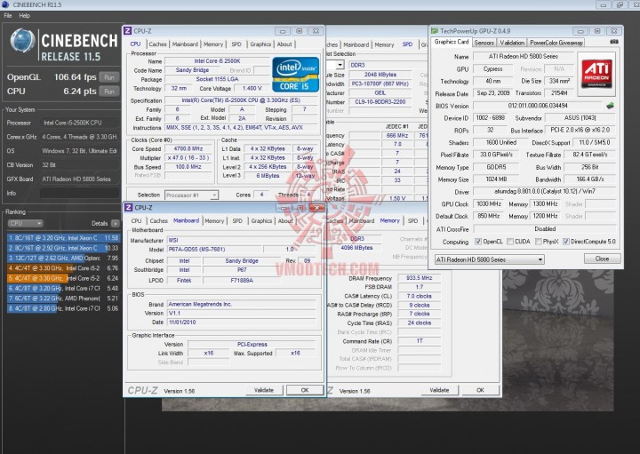 cinebench 11 720x511 INTEL Core i5 2500k on msi P67A GD55