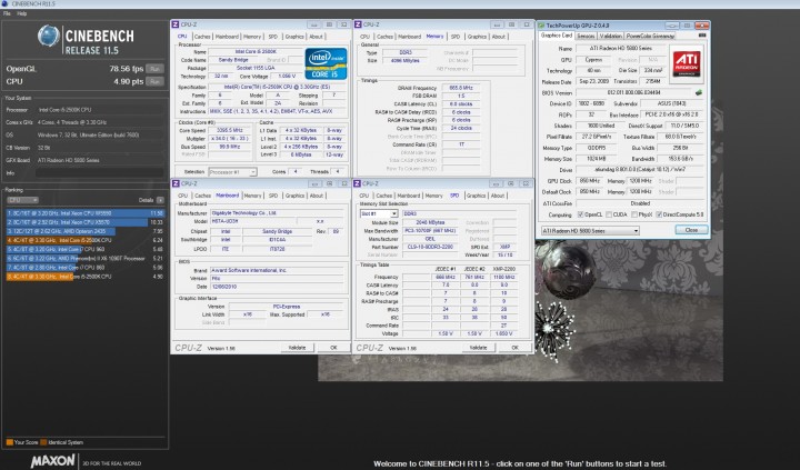 cinebench 11 720x423 GIGABYTE H67A UD3H Motherboard Review