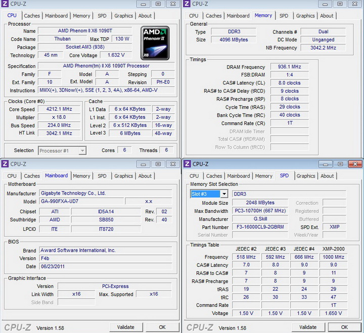 cpuz 1 Gigabyte 990FXA UD7 Review