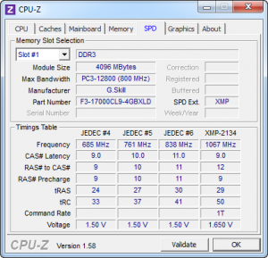 cpuz spd 300x289 G.Skill RipjawsX F3 17000CL9Q 16GBXLD 4GB x 4 