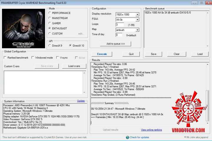 crysis 1030 EVGA GeForce GTX 550Ti SC 1024MB GDDR5 Review