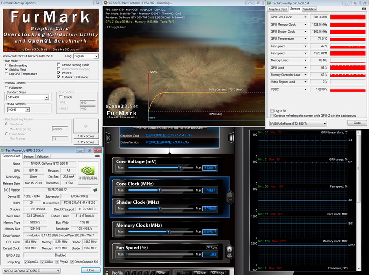 furmark aaa EVGA GeForce GTX 550Ti SC 1024MB GDDR5 Review