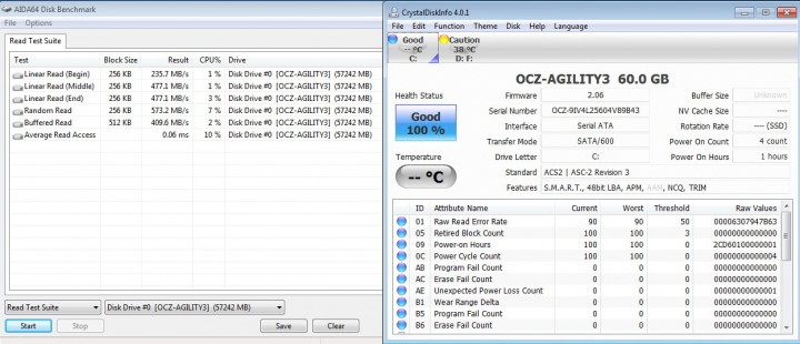 aida64 disk 720x310 CORSAIR FORCE3 SSD 60GB SATA III  Review