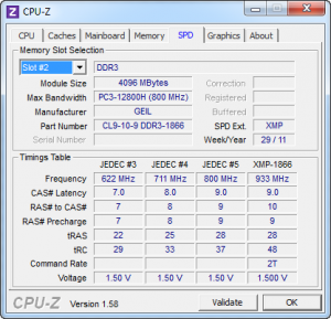 cpuz4 300x289 GEIL EVO CORSA PC3 14900 1866 MHz