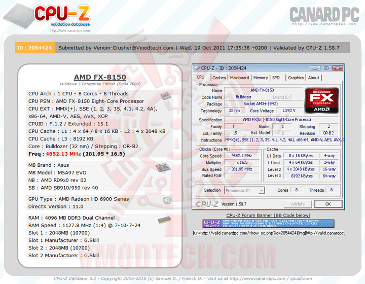 4652 ASUS M5A97 EVO Review with FX 8150 Processor