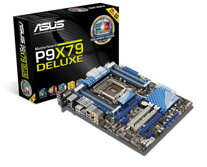 pr asus p9x79 deluxe motherboard with box เอซุส เปิดตัวมาเธอร์บอร์ดใหม่ 3 รุ่นรวด โดดเด่นด้วยชิปเซ็ตใหม่ล่าสุด Intel® X79 Express