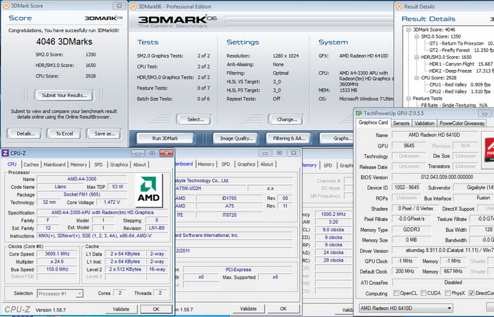 3dmark06 AMD A4 3300 Review