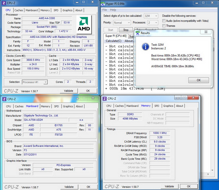 super pi 32m2core AMD A4 3300 Review