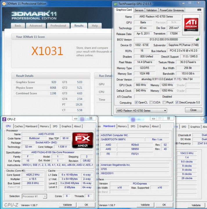 3dmark11 713x720 FX 6100  แรงกับ FX แบบ 6 หัว