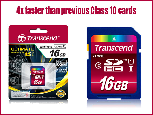 class 10 บันทึกวิดีโอความละเอียดสูงด้วยเมมโมรี่การ์ด Transcend SDHC Class 10 UHS I