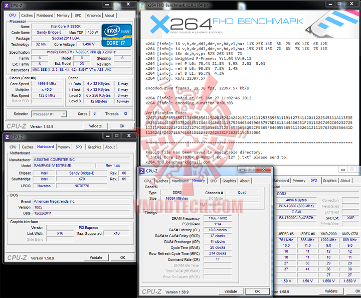 x264 ASUS RAMPAGE IV EXTREME LGA 2011 Motherboard