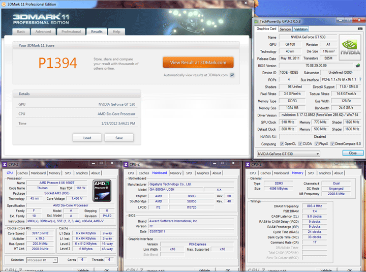 3dmark11 4 Spark Geforce GT530 1GB DDR3 Review