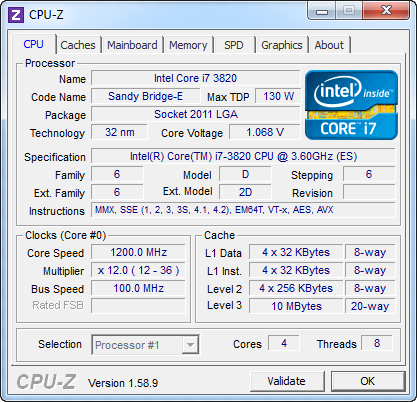 cpu default Intel Core i7 3820 Processor Review