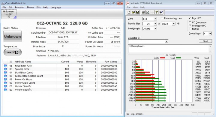 atto 720x390 OCZ OCTANE SSD128GB SATA 2.0  Review