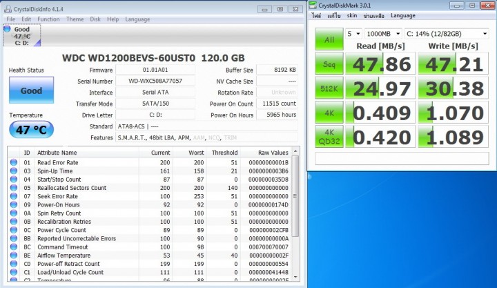 crytal disk wd 720x417 OCZ OCTANE SSD128GB SATA 2.0  Review