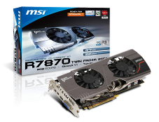 image002 กราฟิกการ์ด ซีรีย์ R7800 Twin Frozr จาก MSI เย็นกว่า 15˚C และเสียงเงียบลง 9 เดซิเบล ด้วยเทคโลโนยี Twin Frozr III Thermal Design R7870 Twin Frozr 2GD5/OC เพิ่มประสิทธิภาพการโอเวอร์คล็อคได้ 20%