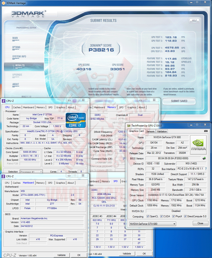 07 5ghz 3rd Generation Intel® Core™ i7 3770K Processor with msi Z77A GD65