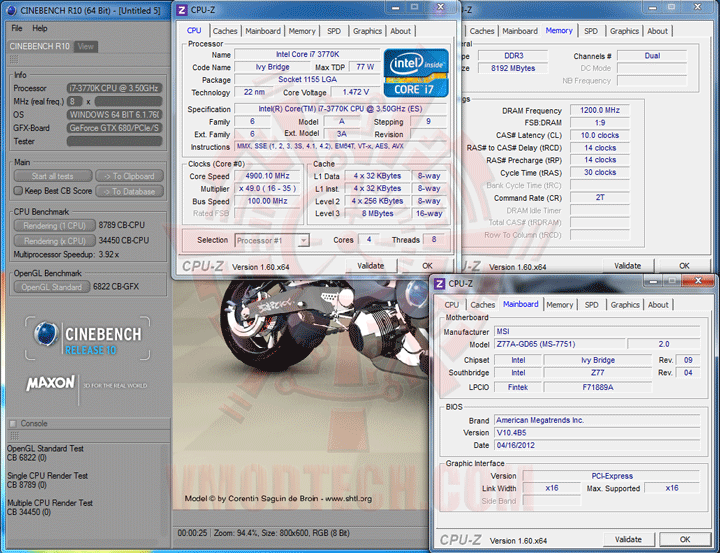 c10 3rd Generation Intel® Core™ i7 3770K Processor with msi Z77A GD65