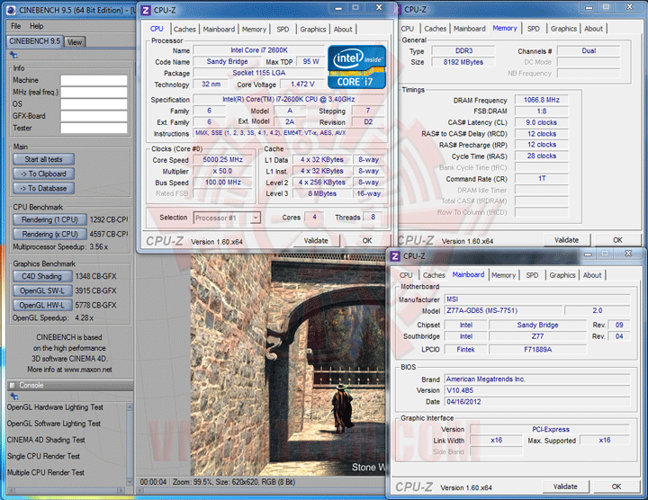 c95 2600 3rd Generation Intel® Core™ i7 3770K Processor with msi Z77A GD65