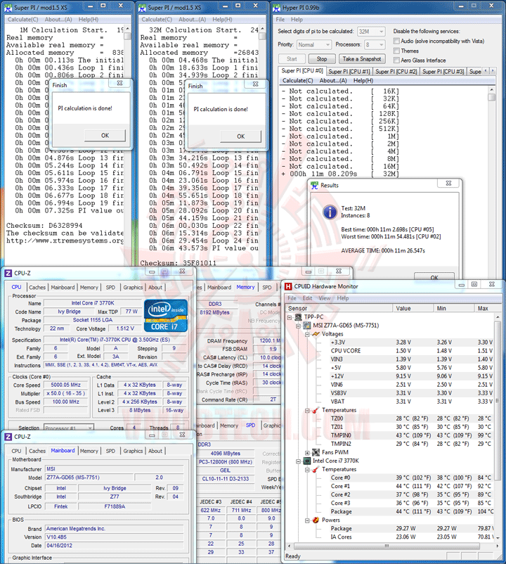 hpi 1 5ghz 3rd Generation Intel® Core™ i7 3770K Processor with msi Z77A GD65