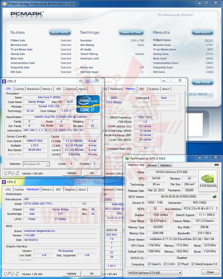 pcmv 2600 3rd Generation Intel® Core™ i7 3770K Processor with msi Z77A GD65