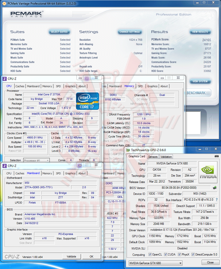 pcmv 3rd Generation Intel® Core™ i7 3770K Processor with msi Z77A GD65