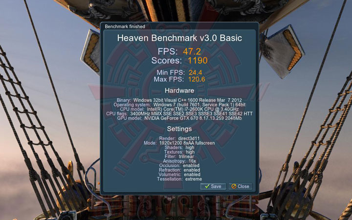 heaven x ASUS GEFORCE GTX 670 DirectCU II TOP Review