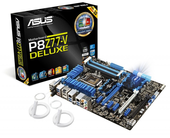 p8z77 v deluxe with box 720x583 P8Z77 V DELUXE มาเธอร์บอร์ดสำหรับผู้ใช้งานทั่วไป พร้อมฟีเจอร์ Wi Fi GO! ให้การเชื่อมต่อของทุกอุปกรณ์เป็นไปอย่างง่ายดาย