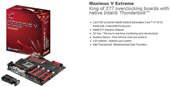 45 ASUS ROG MAXIMUS V EXTREME with 3rd Generation Intel® Core™ i7 3770K Retail Box