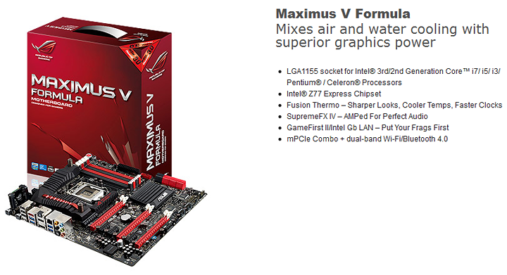 spec1 ASUS ROG MAXIMUS V FORMULA with 3rd Generation Intel® Core™ i7 3770K Retail Box