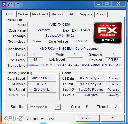 cpuid48 MSI N680GTX LIGHTNING VS AMD FX 8150 8 Core Processor Black Edition