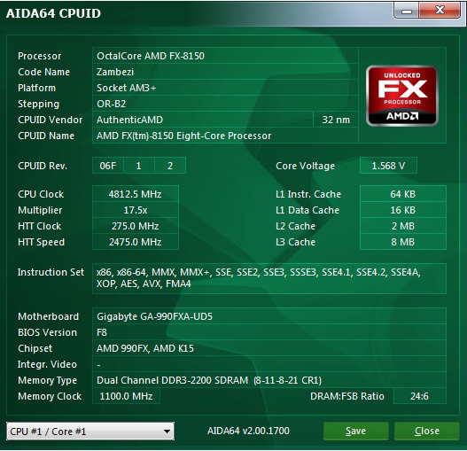 aida64 cpu MSI R7770 Power Edition With AMD FX 8150 Bulldozer 