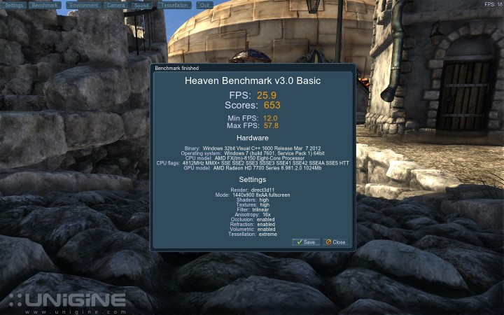 heaven 720x450 MSI R7770 Power Edition With AMD FX 8150 Bulldozer 