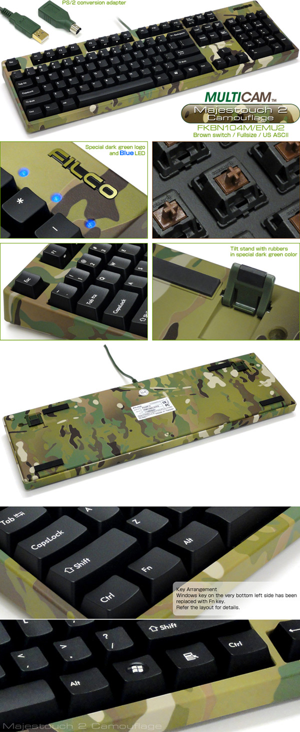 filco majestouch 2 camouflage brown switch detail Filco Majestouch 2 Camouflage Mechanical Keyboard