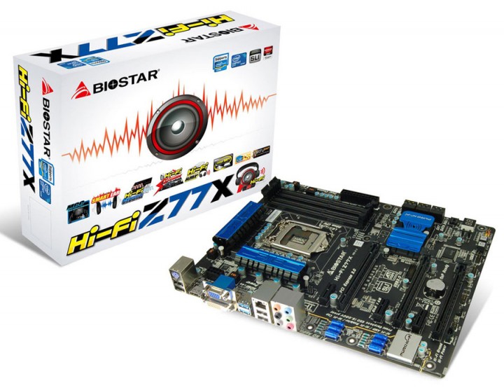 hifi z77x  1 720x554 BIOSTAR เปิดตัวเมนบอร์ดระดับเทพ Hi Fi ซีรี่ย์ ที่ใช้ชิปเซ็ต Intel Z77 รุ่นล่าสุด เมนบอร์ดตัวแรกของโลกที่มาพร้อมกับเทคโนโลยี Hi Fi จาก BIOSTAR