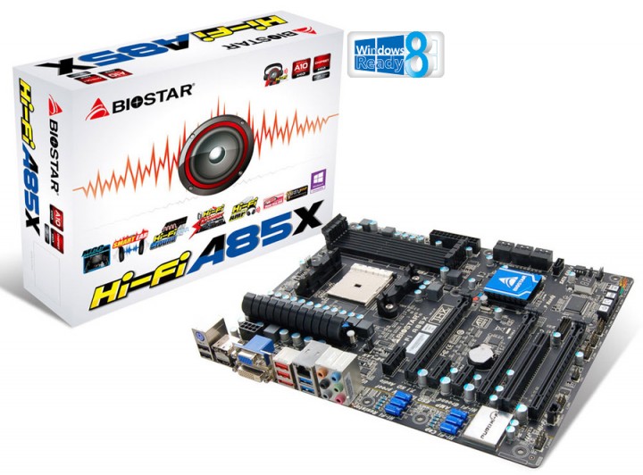 biostar hi fi a85x  01 720x532 BIOSTAR เปิดตัวเมนบอร์ดแพลตฟอร์ม AMD Trinity อย่างเป็นทางการ ผนวกรวมระบบเสียงระดับ Hi Fi เอกสิทธิ์เฉพาะที่มีอยู่ใน BIOSTAR Hi Fi Technology เท่านั้น!