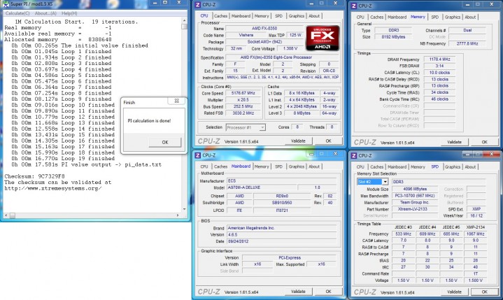 5ghz superpi 719x429 ECS A970M A DELUXE AM3+ Motherboard Review