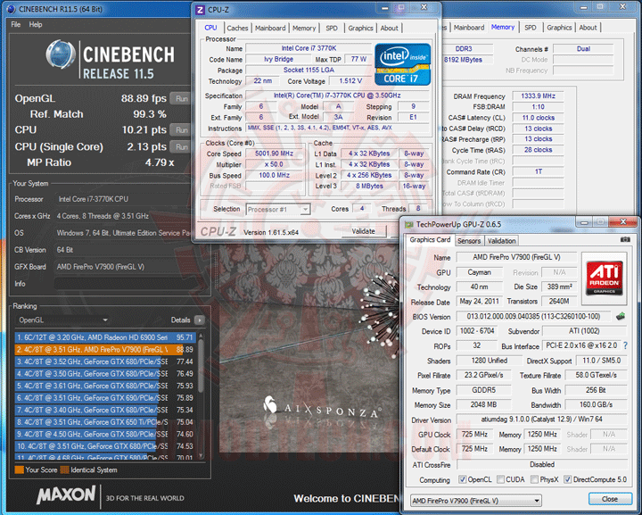 c115 SAPPHIRE AMD FirePro™ V7900 2GB GDDR5 Professional Graphics Cards Review