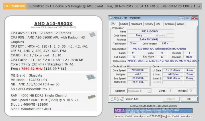 image006 720x425 GIGABYTE สร้างสถิติความเร็วใหม่บน AMD Trinity APU