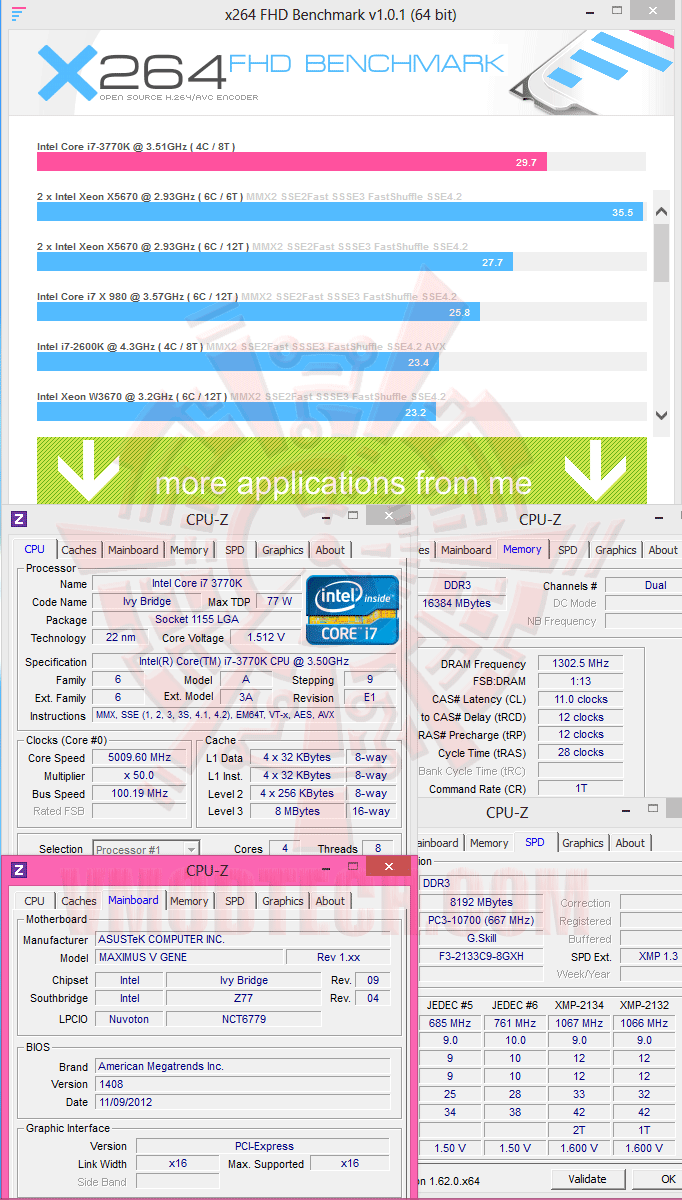 x264 G.SKILL [ RipjawsX ] F3 2133C9D 16GXH DDR3 2133MHz CL9 16GB Kit Review