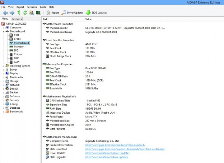 aida64 mb 720x522 GIGABYTE F2A85XM D3H