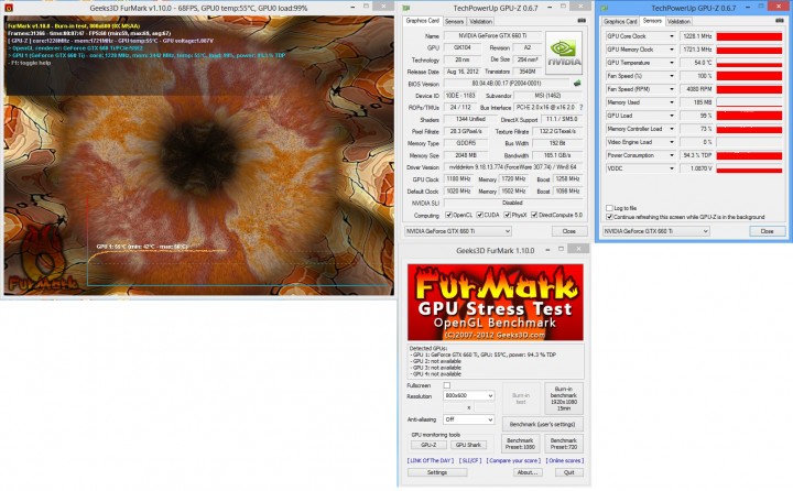 furmark oc 720x446 MSI GTX660 Ti POWER EDITION 2GB DDR5 OC EDITION
