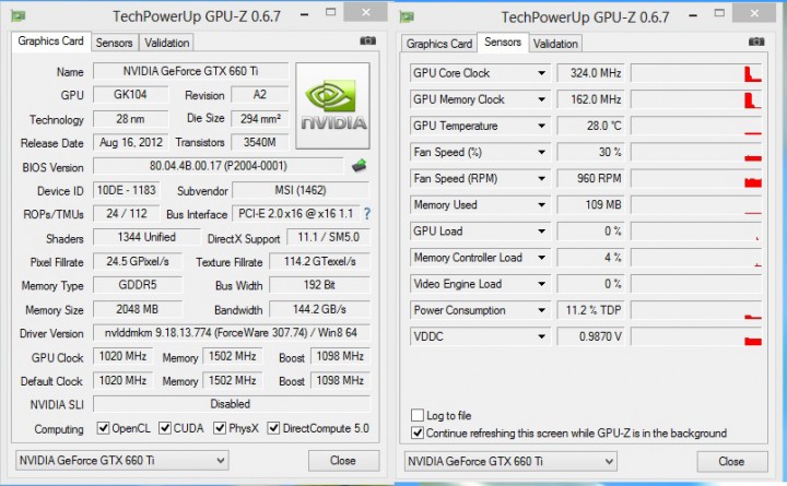 gpuz df1 720x445 MSI GTX660 Ti POWER EDITION 2GB DDR5 OC EDITION