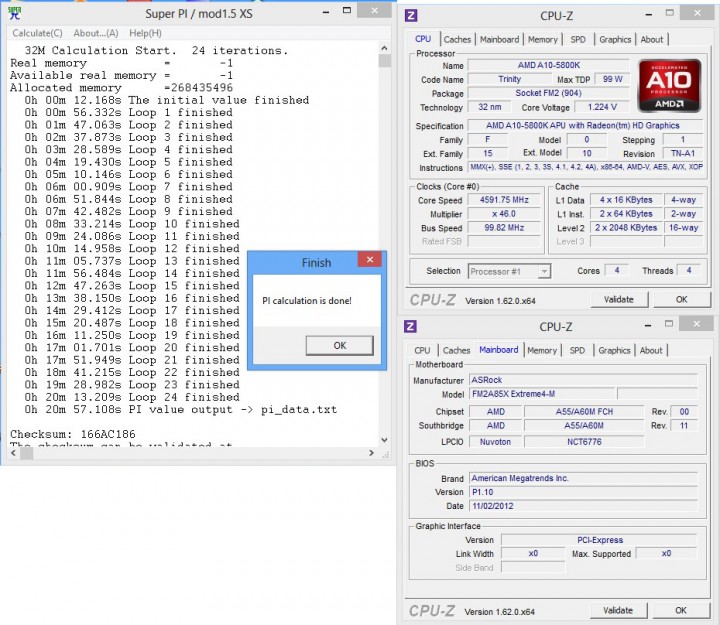 superpi32mb 720x625 ASROCK FM2A85X Extreme4 M 