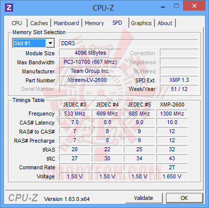 01 cpu z 04 Team Xtreem LV DDR3 2600 MHz CL10 8GB Memory Kit Review