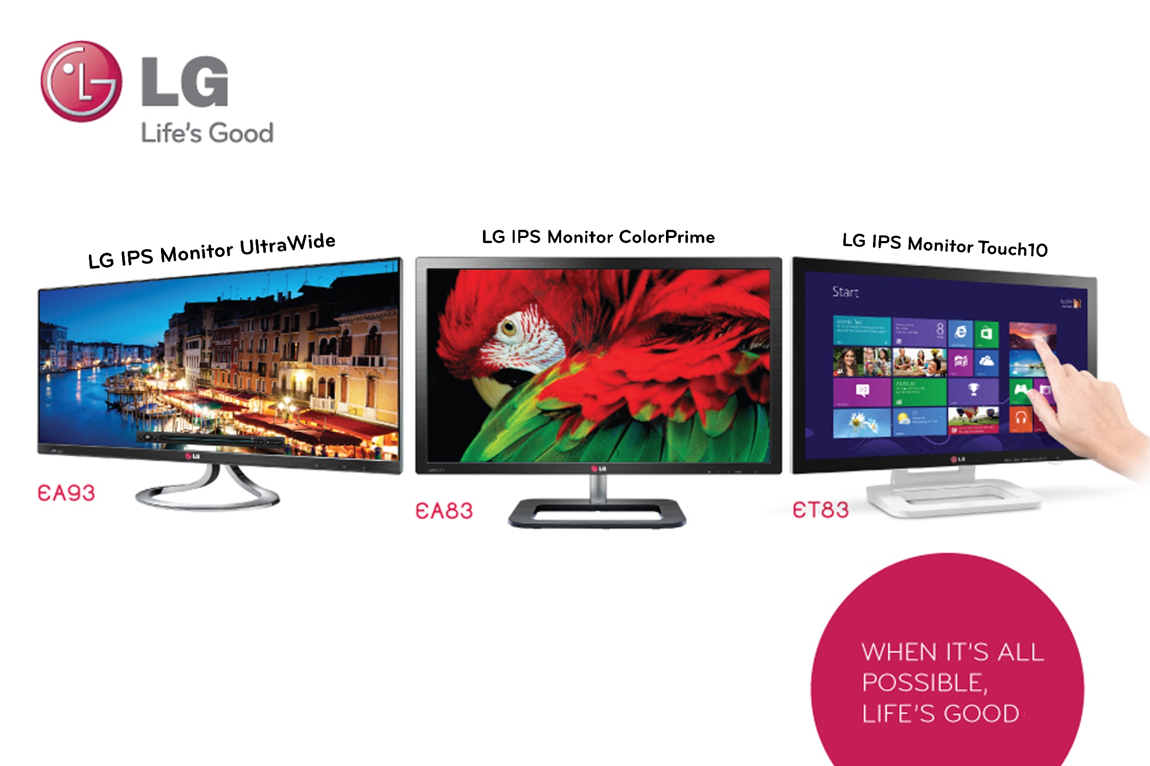 lg monitors แอลจีตอกย้ำผู้นำเทคโนโลยีจอมอนิเตอร์ นำเสนอจอมอนิเตอร์ 3 รุ่นใหม่  ตอบสนองการใช้งานกราฟฟิคและผู้ใช้แบบมัลติทาส์กกิ้ง