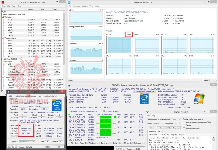 turbo 1 thread 720x494 Intel Core i7 4770K 4th Generation and INTEL DZ87KLT 75K Review